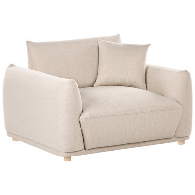 Beliani Modern Armchair Jubek Velvet Beige - image 1