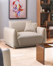 Beliani Modern Armchair Jubek Velvet Beige - thumbnail 2