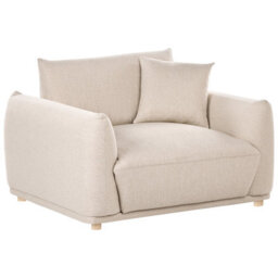 Beliani Modern Armchair Jubek Velvet Beige - thumbnail 1