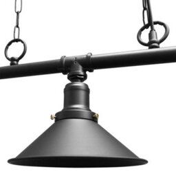 Long Life Lamps Company Industrial Suspended Ceiling Pendant 3 Lamp Black Metal Vintage Light Fitting M0053 - thumbnail 6