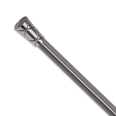 Aspire Homeware Plain Metal Curtain Pole With Cylinder Finials Extendable Rod 120-210 Cm (Black Nickel) - image 1