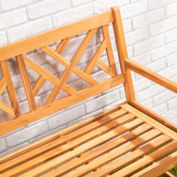 Alfresia 3 Seater Wooden Garden Bench With Luxury Navy Blue Garden Cushion - thumbnail 5