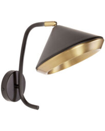 Beliani Black Copper Wall Lamp 20 X 30 X 28 Cm - Adjustable Cone Shade Industrial Spotlight For Living Room - thumbnail 3