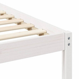 Berkfield Modern Bed Frame With Bedside Tables White Solid Pine Wood - thumbnail 8