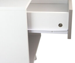 Aspect Furniture Ileni Bedside Table W/ 1 Drawer,nightstand Lamp Desk For Bedroom-White/grey - thumbnail 6