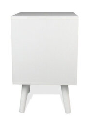 Aspect Furniture Ileni Bedside Table W/ 1 Drawer,nightstand Lamp Desk For Bedroom-White/grey - thumbnail 4