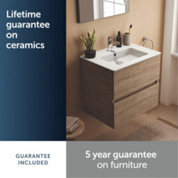 Ideal Standard Eurovit+ 600mm Wall Mounted Vanity Unit With 2 Drawers In Natural Oak - thumbnail 6