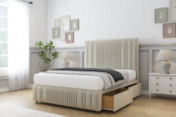"Comfort The Foxy Cream Plush Divan Bed Set 2 Drawers Right Side - 26"" Strutted & 12"" Footboard 2'6 Small Single" - thumbnail 2