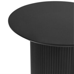 Wyld and Coco Lumina Side Table - Black Mdf Top With Ribbed Steel Base, 50 Cm Diameter - thumbnail 3