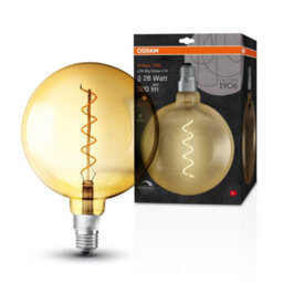 Osram Vintage 1906 Big Globe 28 Filament Dim Lamp 4W 820 Gold E27 4 Pack - thumbnail 5