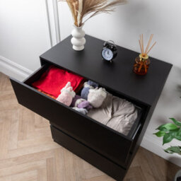 Home Treats 4 Chest Of Drawer Black Deep Chest Of Wooden Drawers - thumbnail 6
