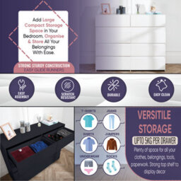 Home Treats 4 Chest Of Drawer Black Deep Chest Of Wooden Drawers - thumbnail 5