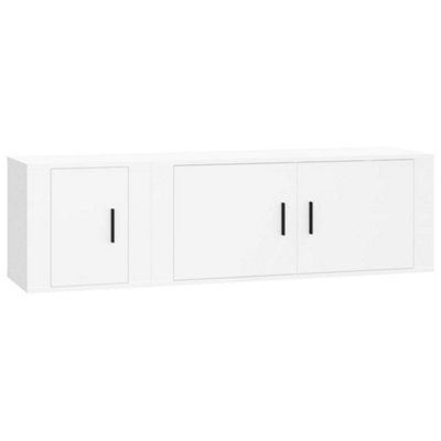 Berkfield Classic 2 Piece Tv Cabinet Set White Engineered Wood - image 1