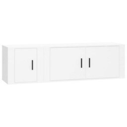 Berkfield Classic 2 Piece Tv Cabinet Set White Engineered Wood - thumbnail 1