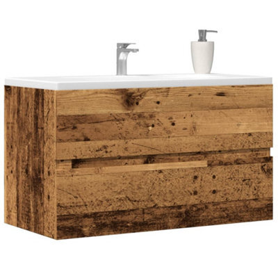 Berkfield Bathroom Hanging Cabinet Old Wood 80X38.5X45 Cm Engineered Wood - image 1