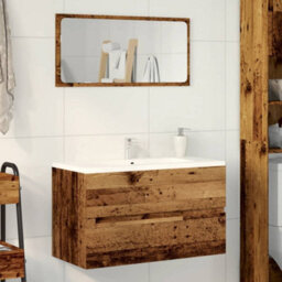 Berkfield Bathroom Hanging Cabinet Old Wood 80X38.5X45 Cm Engineered Wood - thumbnail 3