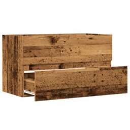 Berkfield Bathroom Hanging Cabinet Old Wood 80X38.5X45 Cm Engineered Wood - thumbnail 7