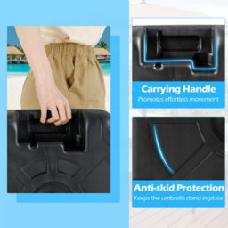 Costway 45 Cm Fillable Umbrella Base 40 Kg Heavy-Duty Patio Umbrella Stand-Black - thumbnail 4