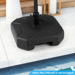 Costway 45 Cm Fillable Umbrella Base 40 Kg Heavy-Duty Patio Umbrella Stand-Black - thumbnail 9