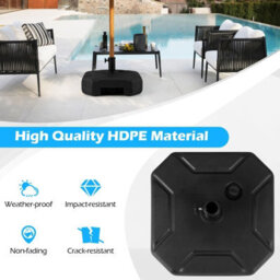Costway 45 Cm Fillable Umbrella Base 40 Kg Heavy-Duty Patio Umbrella Stand-Black - thumbnail 6