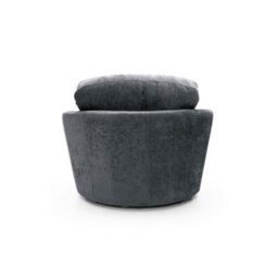 Abakus Direct Harriet Crushed Chenille Swivel Chair In Dark Grey - thumbnail 3