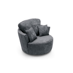 Abakus Direct Harriet Crushed Chenille Swivel Chair In Dark Grey - thumbnail 5