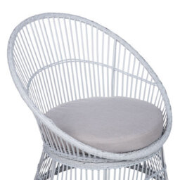 Beliani Bistro Set With Cushions Mesyna Pe Rattan White - thumbnail 8
