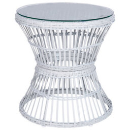 Beliani Bistro Set With Cushions Mesyna Pe Rattan White - thumbnail 7