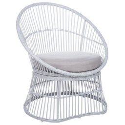 Beliani Bistro Set With Cushions Mesyna Pe Rattan White - thumbnail 4