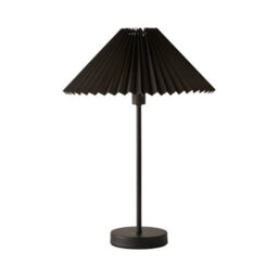 Valuelights Akira Black Metal Table Lamp With Pleated Lampshade - Led Bulb Included - thumbnail 8