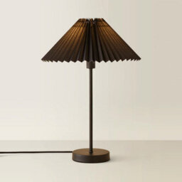 Valuelights Akira Black Metal Table Lamp With Pleated Lampshade - Led Bulb Included - thumbnail 4