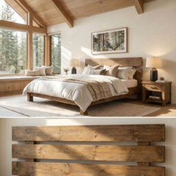 Orvix Super King Bed Frame 30Cm High  / Chunky Solid Rustic Pine Bed With Headboard - thumbnail 4