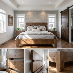 Orvix Super King Bed Frame 30Cm High  / Chunky Solid Rustic Pine Bed With Headboard - thumbnail 8