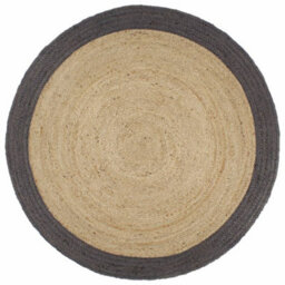Berkfield Durable Handmade Rug Jute With Dark Grey Border 240 Cm - thumbnail 2