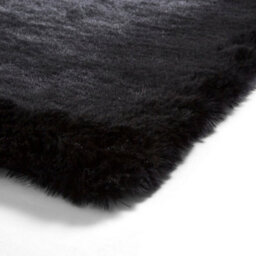 Black Shaggy Rug, Anti-Shed Plain Rug, 80mm Thickness Modern Rug, Shaggy Rug For Bedroom, & Dining Room-150Cm X 230Cm - thumbnail 4