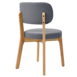 Dining Chairs With Backrest Grey Fabric Set Of 2 Dining Room Furniture - thumbnail 4