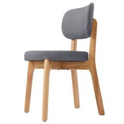 Dining Chairs With Backrest Grey Fabric Set Of 2 Dining Room Furniture - thumbnail 5