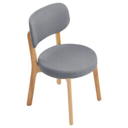 Dining Chairs With Backrest Grey Fabric Set Of 2 Dining Room Furniture - thumbnail 6