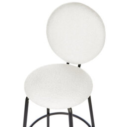 Wyld And Coco Boucle Bar Stools Set Of 2 White Armless With Matt Black Steel Legs - 1070mm Height - thumbnail 7