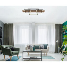 Luminosa Lighting Luminosa Vanni 95X40Cm Integrated Led Semi Flush Ceiling Light Matt Black 3X Led 3000K - thumbnail 7