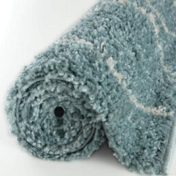 The Rugs Moroccan Shaggy Rugs And Runners Soft Fluffy Wavy Trellis Design High Pile Duck Egg Blue And Ivory Living Room Kitchen Hallway 850 - thumbnail 8