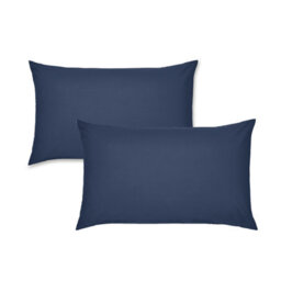 Catherine Lansfield Pillowcases Easy Iron Percale Standard 50X75Cm Pack Of 2 Pillow Cases With Envelope Closure Navy Blue - thumbnail 3