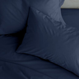 Catherine Lansfield Pillowcases Easy Iron Percale Standard 50X75Cm Pack Of 2 Pillow Cases With Envelope Closure Navy Blue