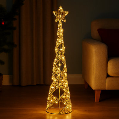 Marco Paul 100Cm Led Christmas Cone Tree Decoration - Gold - image 1
