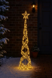 Marco Paul 100Cm Led Christmas Cone Tree Decoration - Gold - thumbnail 7