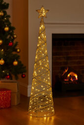 Marco Paul 100Cm Led Christmas Cone Tree Decoration - Gold - thumbnail 6