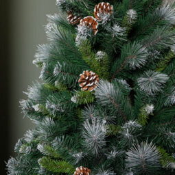 Samuel Alexander 6Ft (1.8M) Frosted Glacier Pine Snow Tipped Christmas Tree With Pine Cones And 710 Tips - thumbnail 4