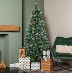 Samuel Alexander 6Ft (1.8M) Frosted Glacier Pine Snow Tipped Christmas Tree With Pine Cones And 710 Tips - thumbnail 7