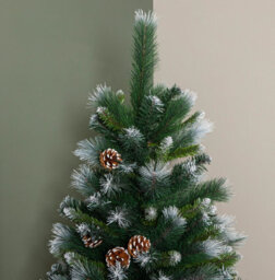 Samuel Alexander 6Ft (1.8M) Frosted Glacier Pine Snow Tipped Christmas Tree With Pine Cones And 710 Tips - thumbnail 3