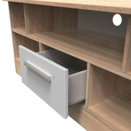 Trent 1 Drawer Open Tv Unit In Grey & Bardolino Oak (Ready Assembled) - thumbnail 5